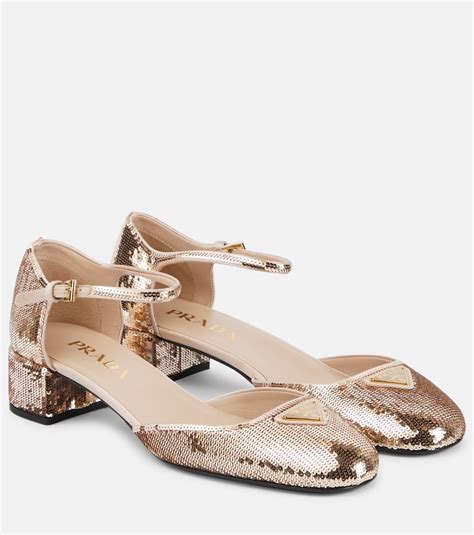 prada mary jane pumps with stone